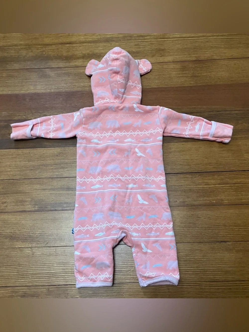 Kickee Pants Coral Fleece Coverall w Sherpa-Lined Hood & Ears Size Newborn